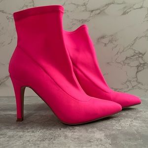 Hot pink booties